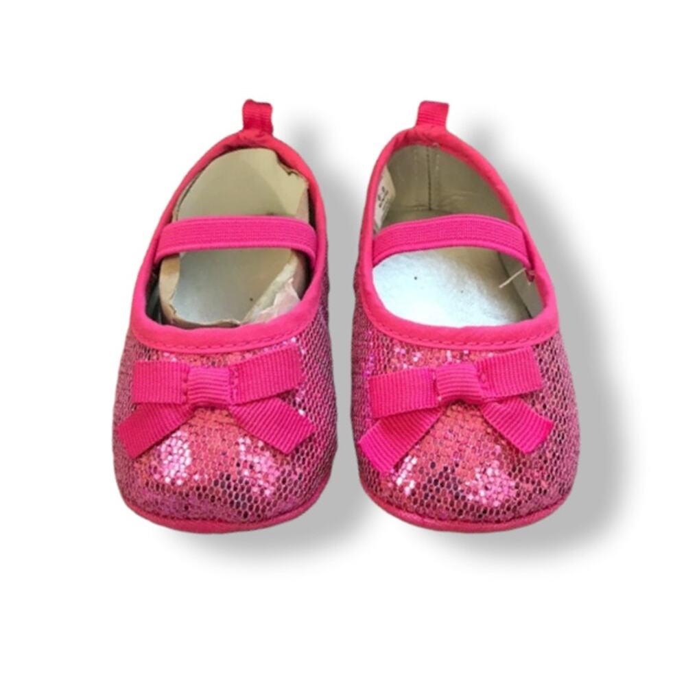 Rising Star Girls Shoes Size 6-9 Months 2 Pink Sparkle Mary Jane‎ Janes NEW